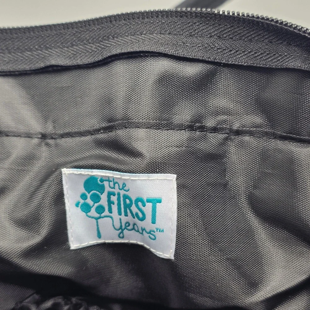 The First Years Diaper Bag Tote Unisex Black‎ Grey Swirl Canvas Travel Organizer